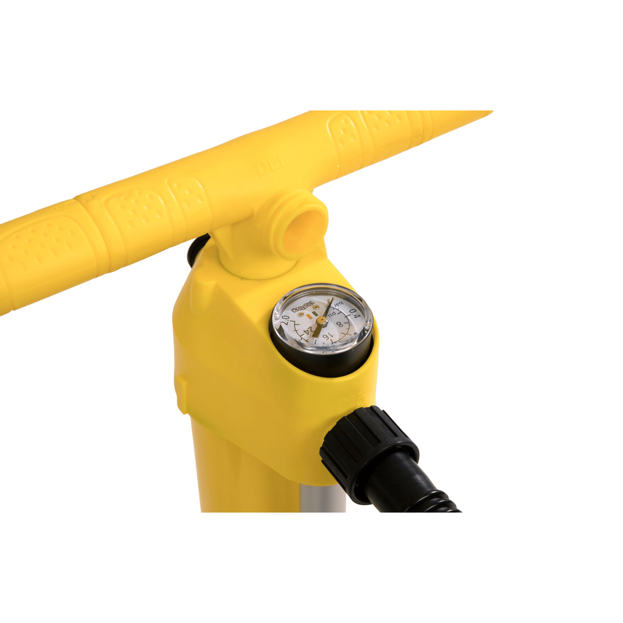 SOL Dual Action Hand Pump with Gauge Closeup Gauge View