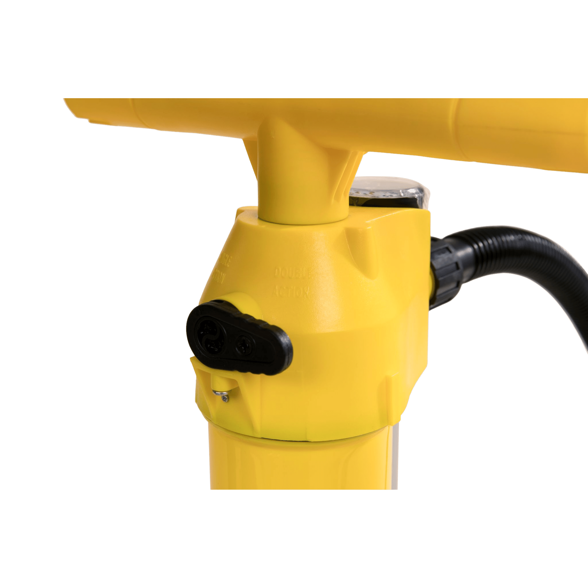 SOL Dual Action Hand Pump with Gauge Closeup Switch View