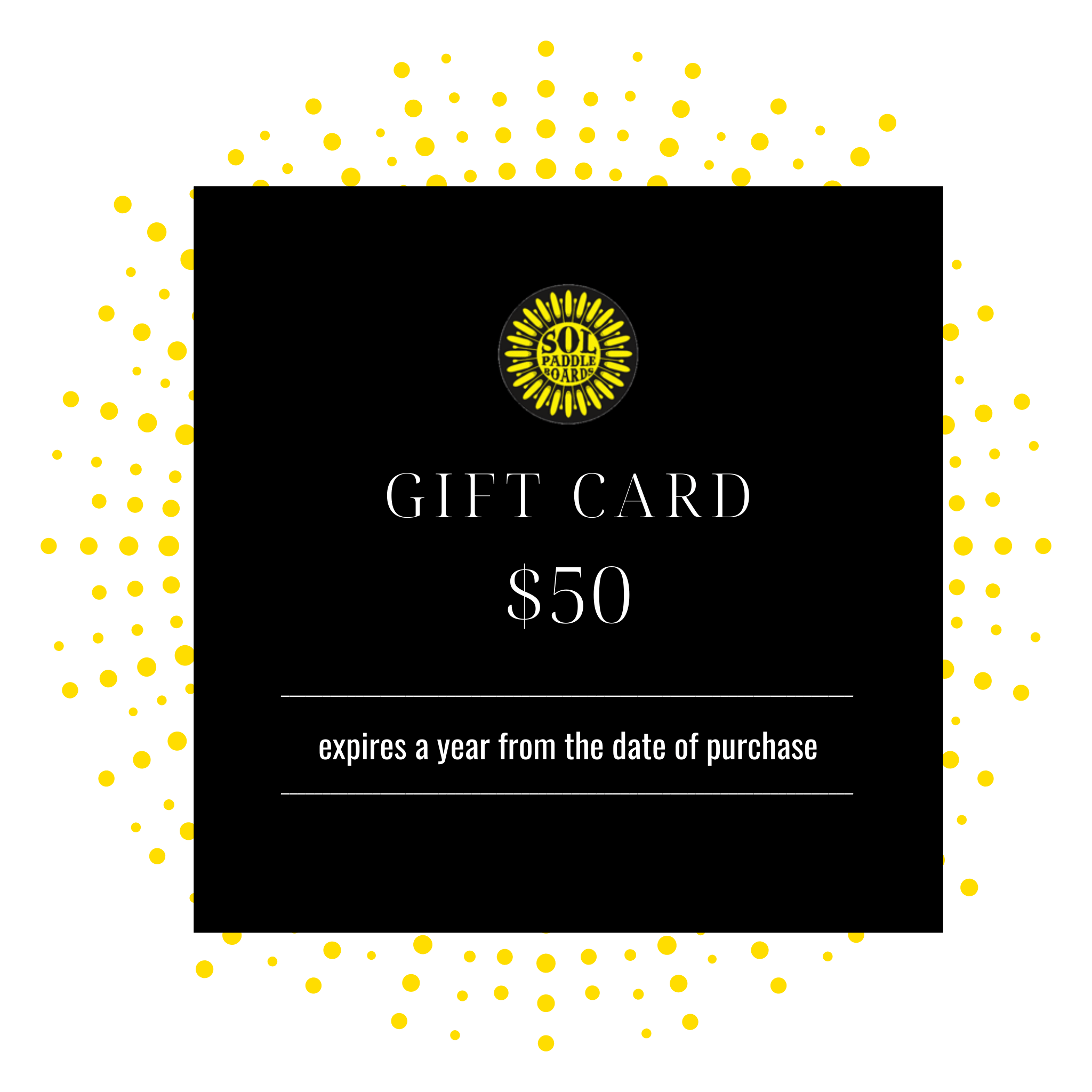 $50 SOL Paddle Boards Gift Card