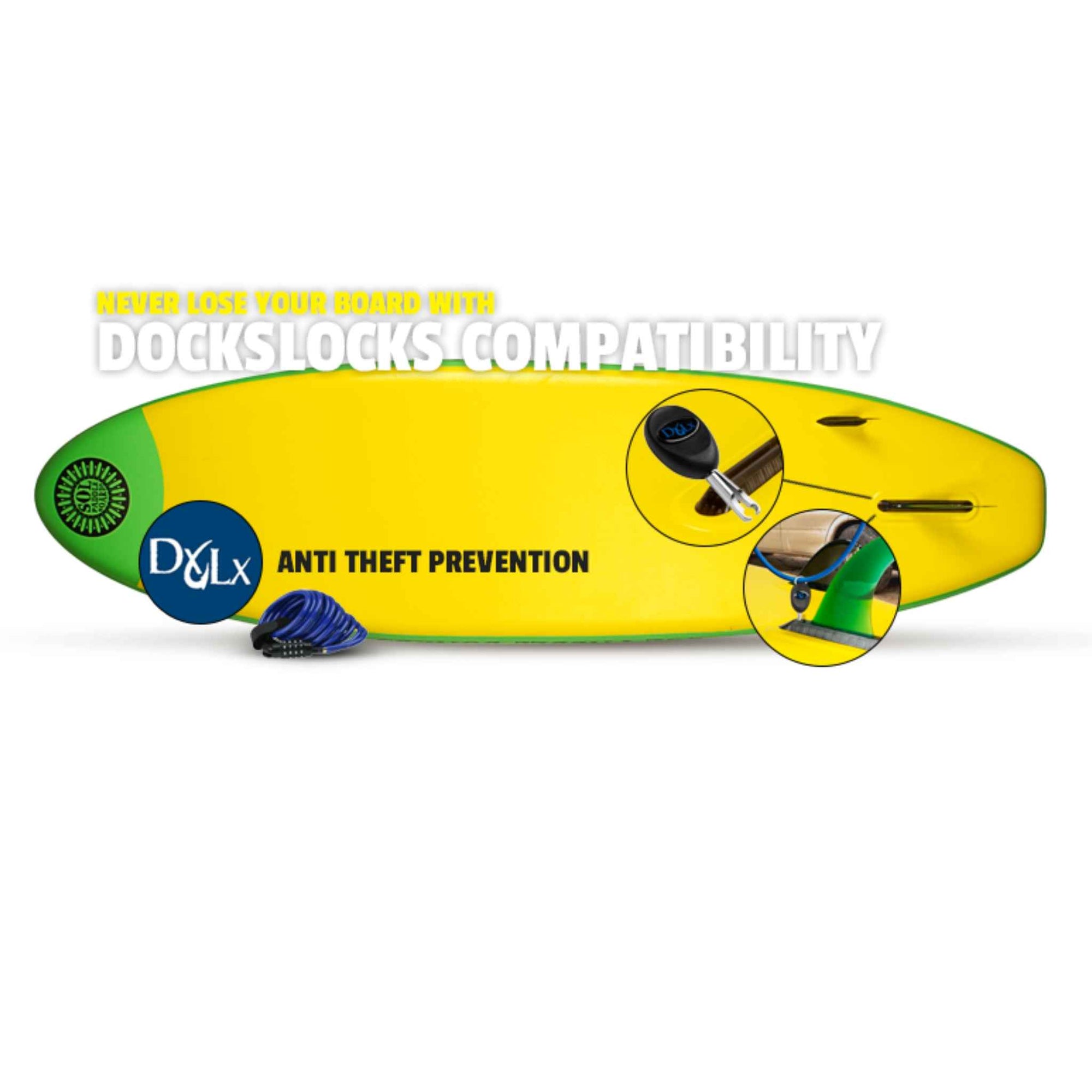 DocksLocks Complete DXLX® Surfboard & Paddle Board Locking System