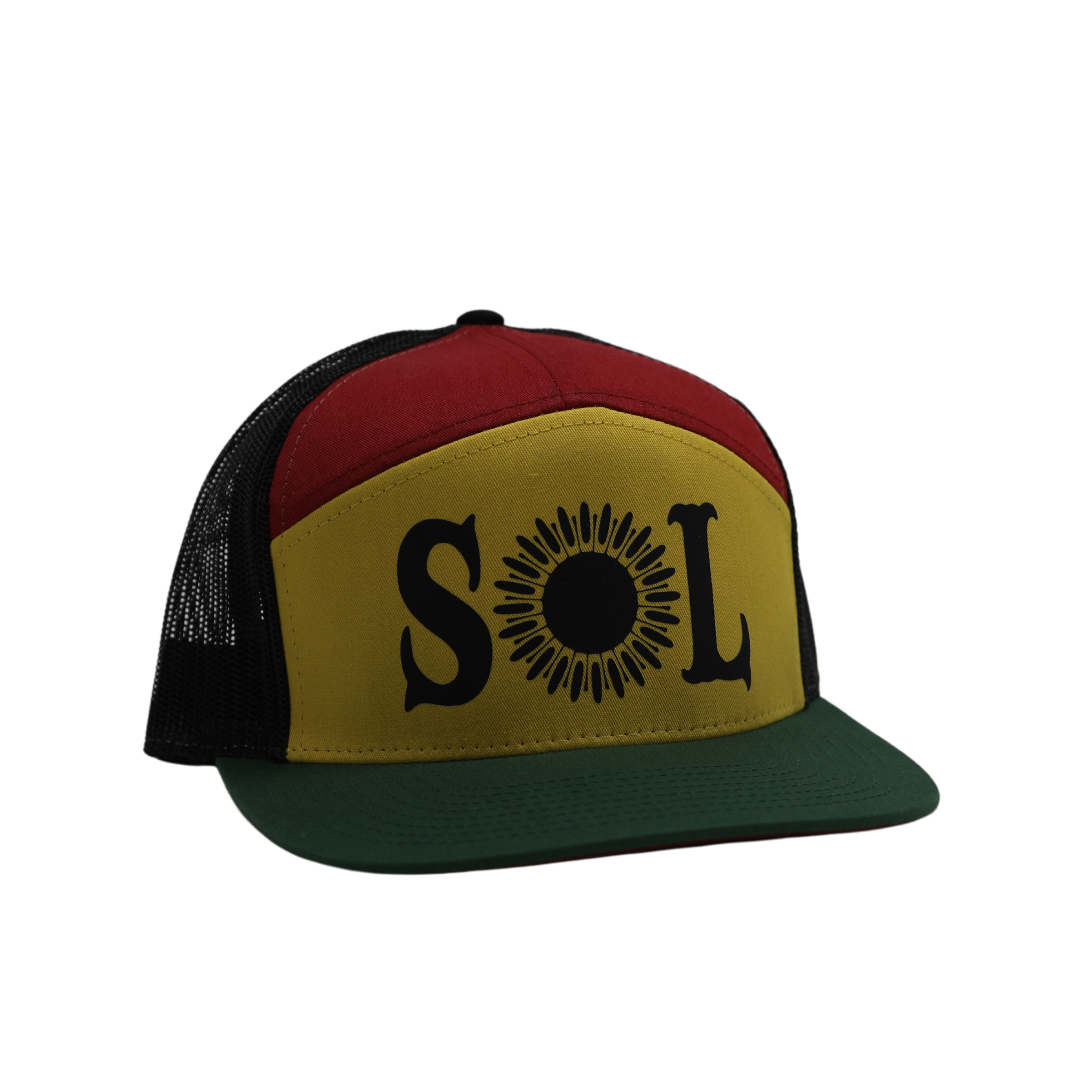 SOL Logo 7-Panel Rasta Hat
