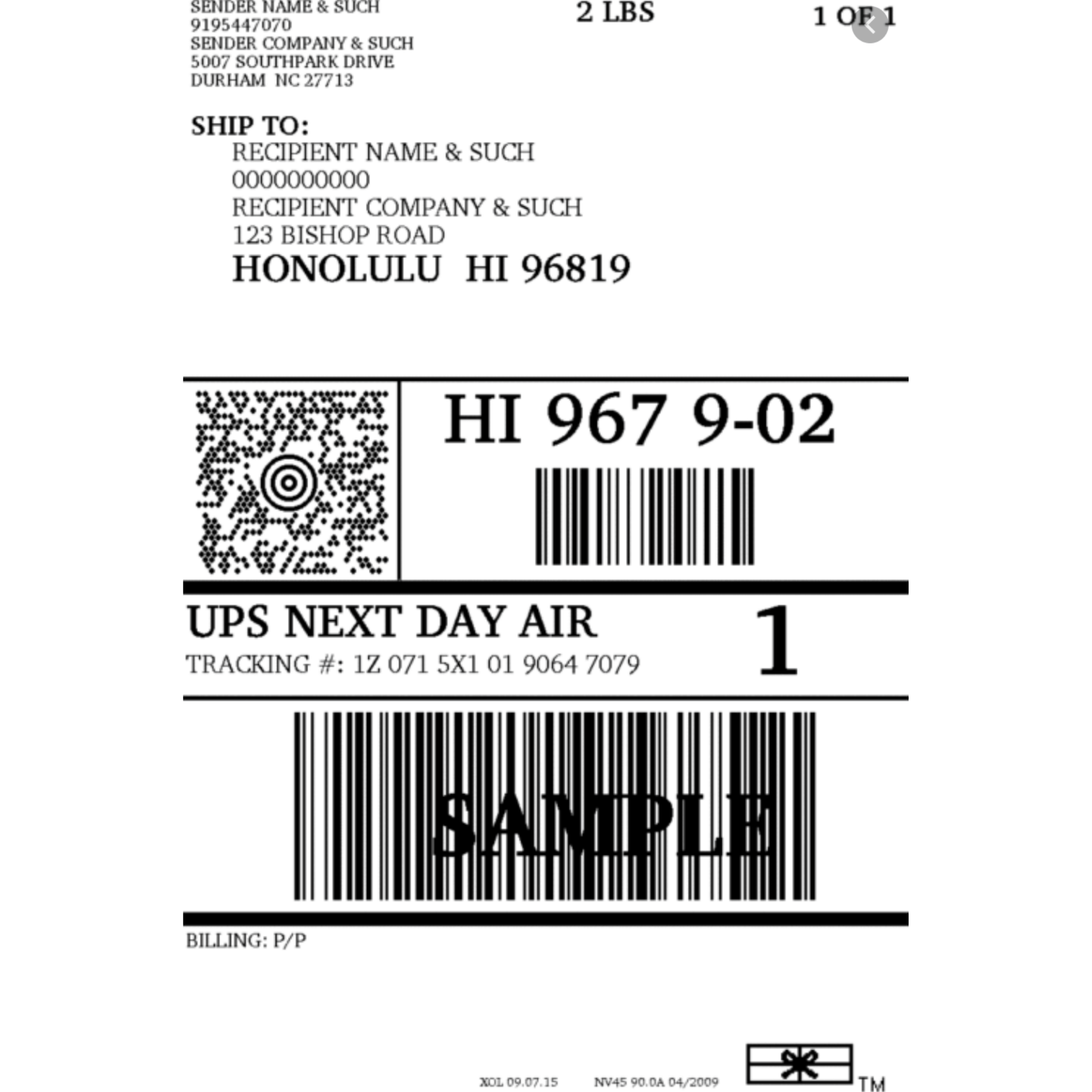 SOL Paddle Boards Shipping Label
